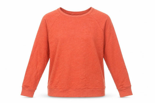Front view of Time and Tru Women's Orange Pullover Sweatshirt, size M, (8-10)