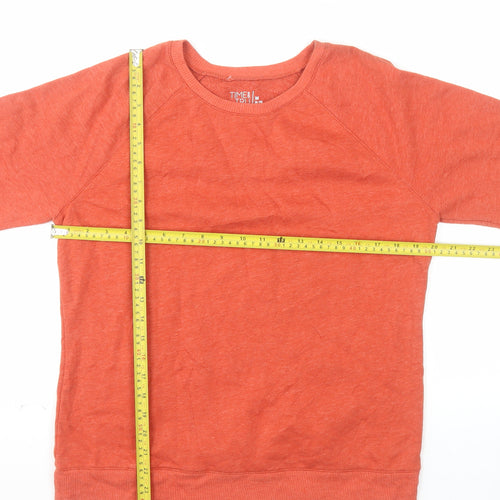 Time and Tru Women's Orange Pullover Sweatshirt Size M (8-10)