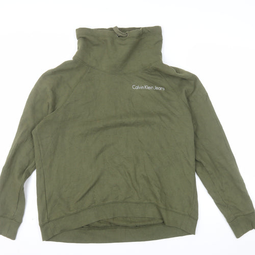Calvin Klein Jeans Women’s Green Pullover Sweatshirt M Cotton Blend