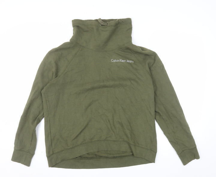 Calvin Klein Jeans Women’s Green Pullover Sweatshirt M Cotton Blend