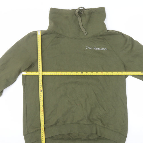 Calvin Klein Jeans Women’s Green Pullover Sweatshirt M Cotton Blend