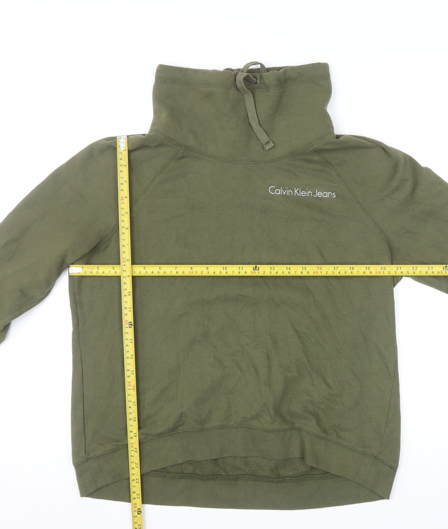 Calvin Klein Jeans Women’s Green Pullover Sweatshirt M Cotton Blend