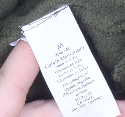 Calvin Klein Jeans Women’s Green Pullover Sweatshirt M Cotton Blend