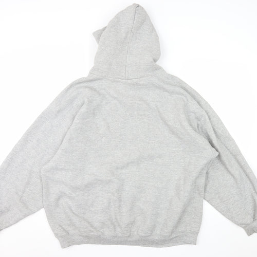 Nike Men's Grey Pullover Hoodie L Regular Fit Fleece Sweatshirt