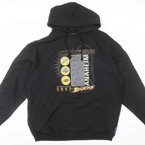 Sport-Tek Men's Black XL Pullover Hoodie Anaheim Ducks 1993 Graphic
