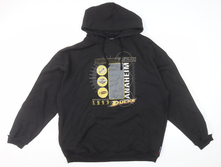 Sport-Tek Men's Black XL Pullover Hoodie Anaheim Ducks 1993 Graphic