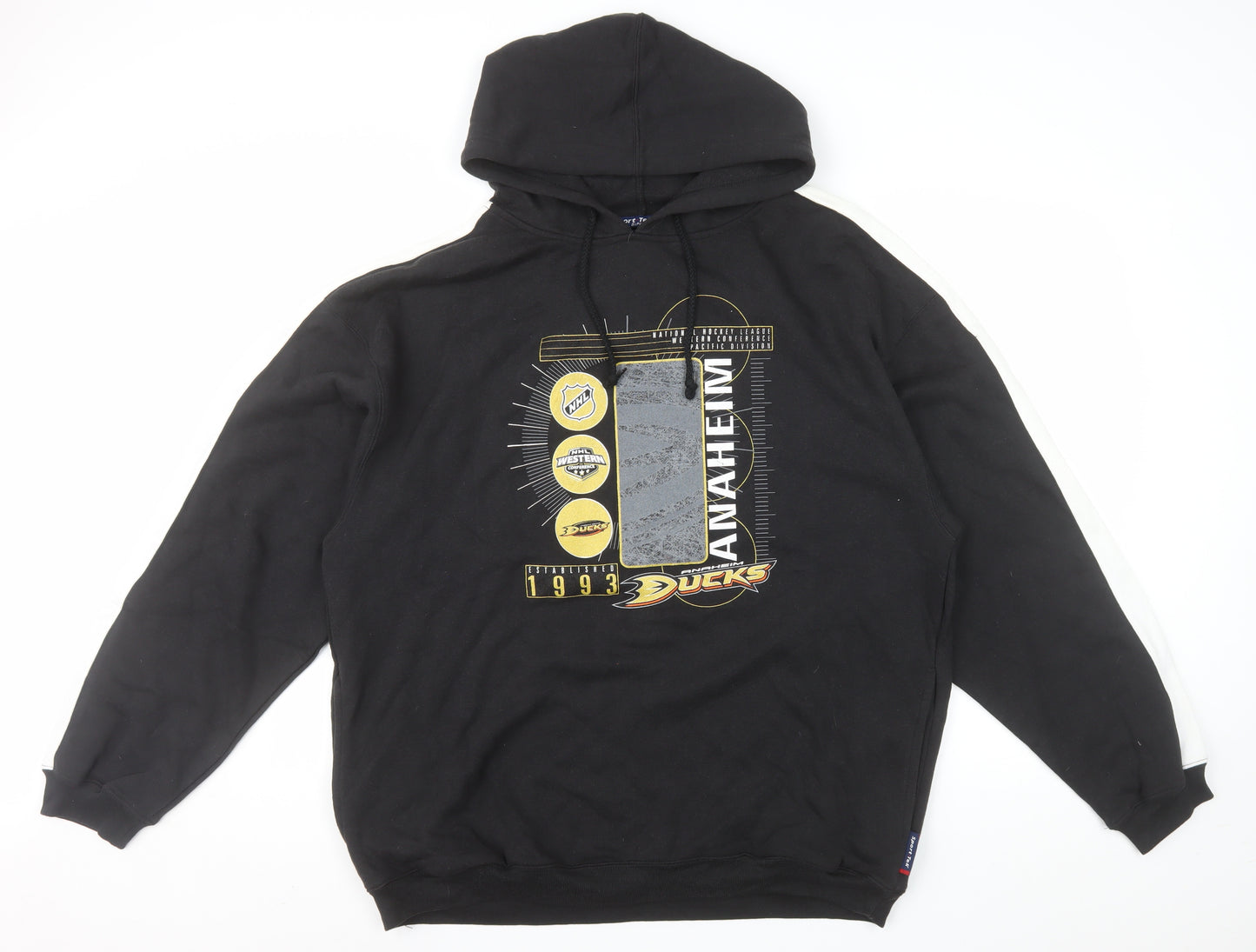 Sport-Tek Men's Black XL Pullover Hoodie Anaheim Ducks 1993 Graphic