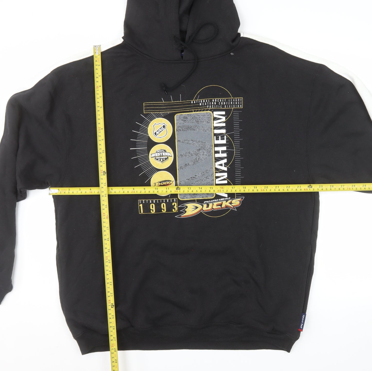 Sport-Tek Men's Black XL Pullover Hoodie Anaheim Ducks 1993 Graphic