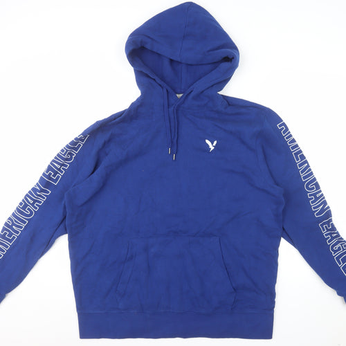 American Eagle Men's Blue XL Pullover Hoodie Super Soft Fleece