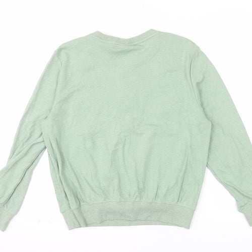 Alfred Dunner Petite Green Embroidered Argyle Long Sleeve Sweatshirt PM