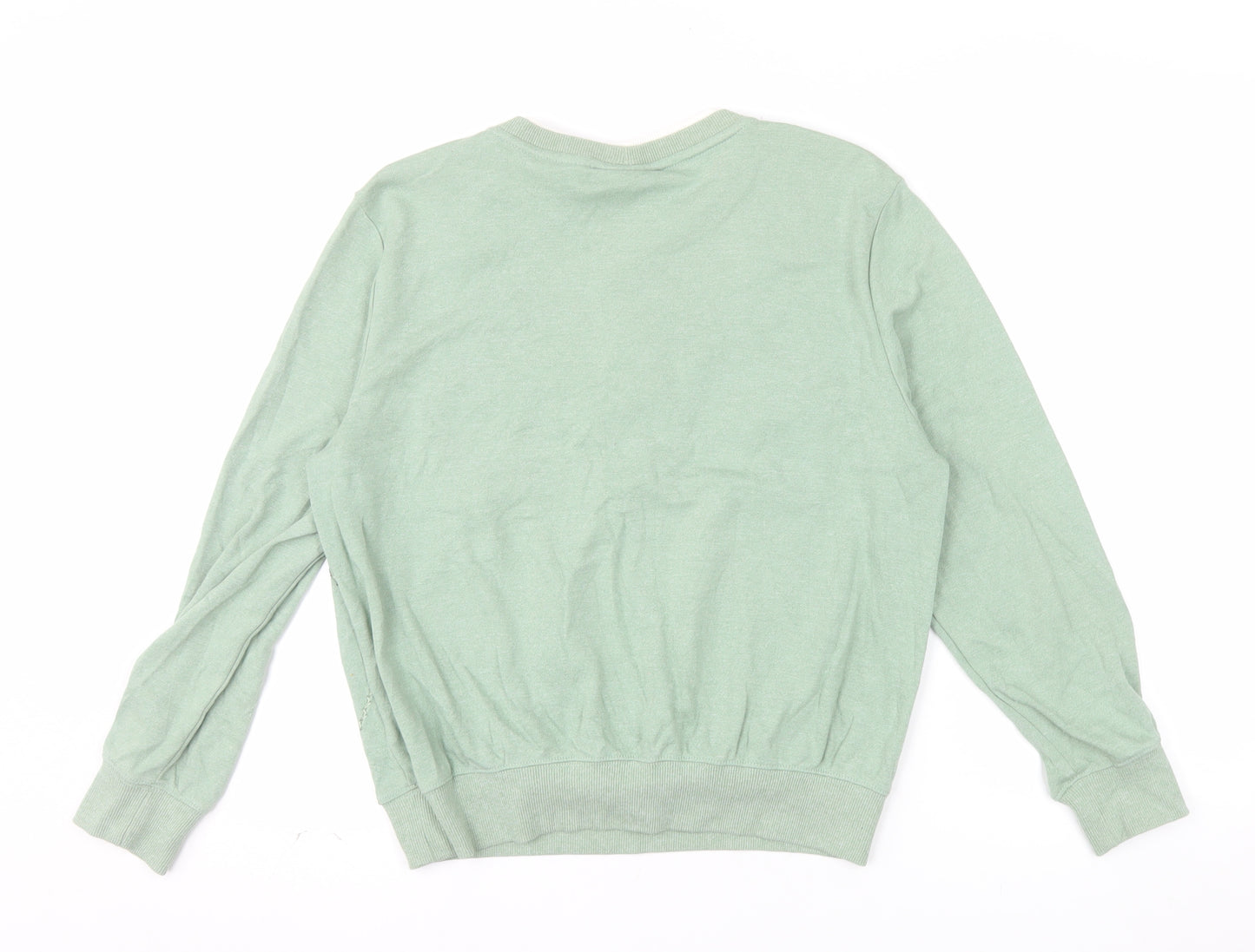 Alfred Dunner Petite Green Embroidered Argyle Long Sleeve Sweatshirt PM