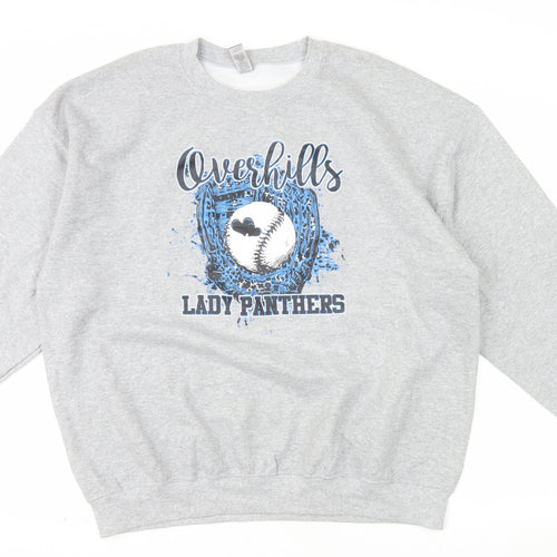 Gildan Womens Grey Overhills Lady Panthers XL Pullover Sweatshirt
