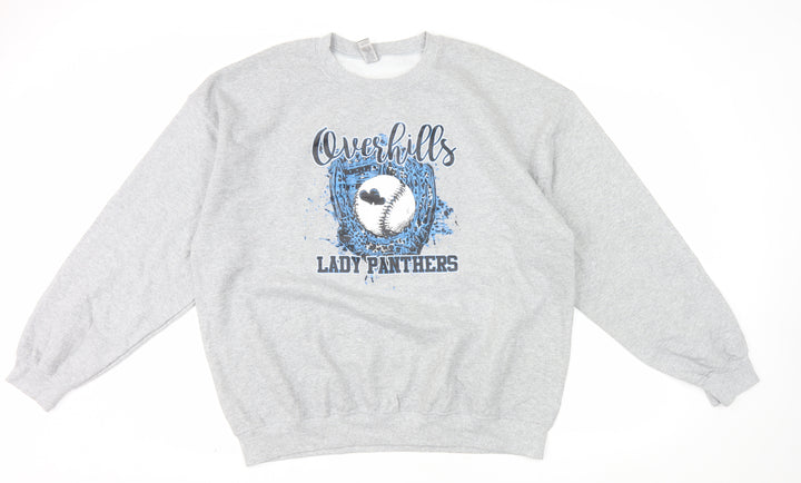 Gildan Womens Grey Overhills Lady Panthers XL Pullover Sweatshirt