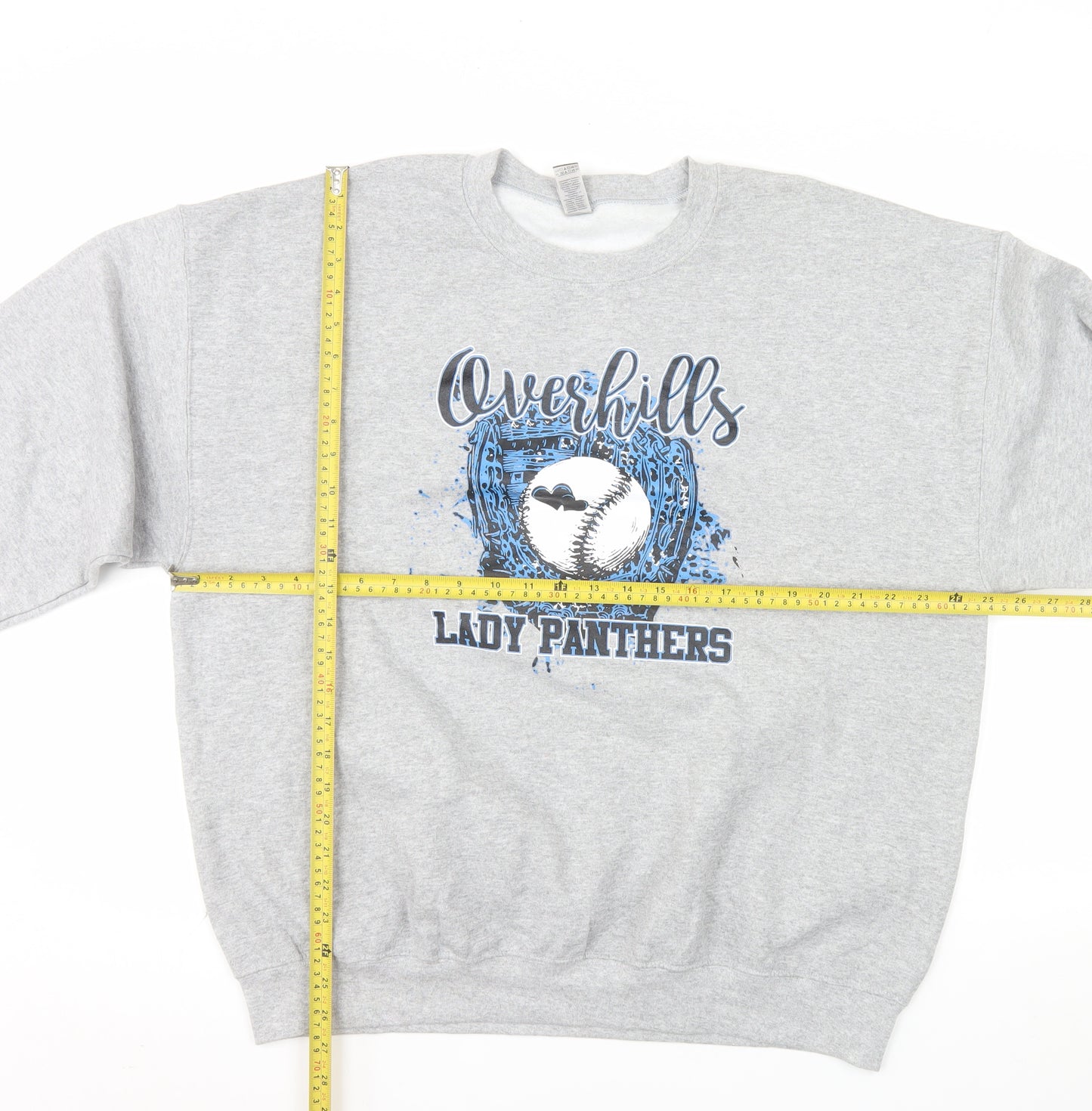 Gildan Womens Grey Overhills Lady Panthers XL Pullover Sweatshirt
