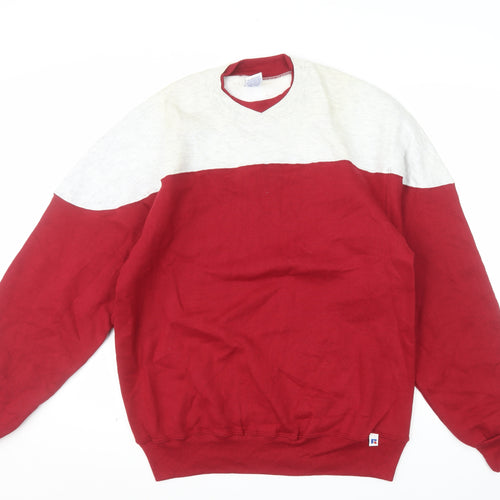 Russell Athletic Men’s Red Grey Pullover Sweatshirt L Vintage Regular Fit