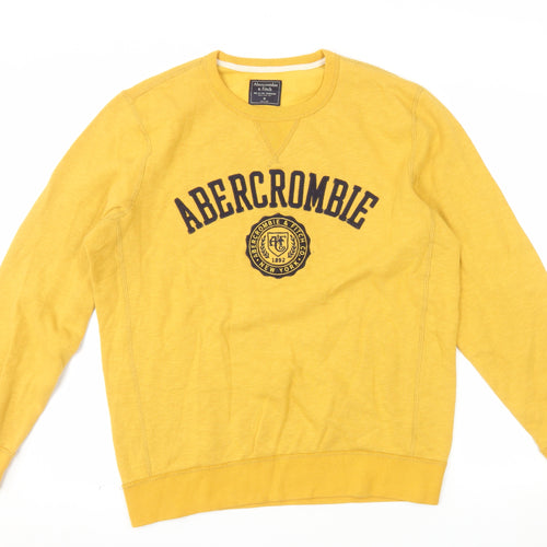 Abercrombie & Fitch Men’s Yellow Crew Neck Sweatshirt M
