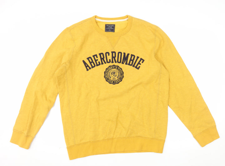 Abercrombie & Fitch Men’s Yellow Crew Neck Sweatshirt M