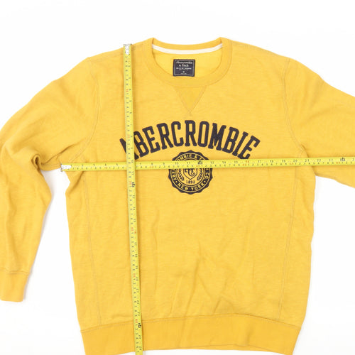 Abercrombie & Fitch Men’s Yellow Crew Neck Sweatshirt M