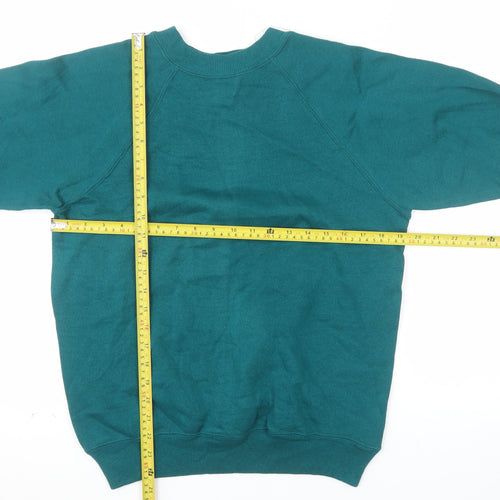 Hanes Her Way Women's Green Small Crew Neck Pullover Sweatshirt
