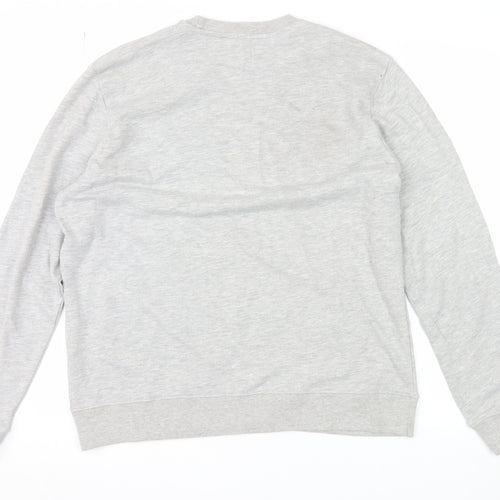 Champion Men's Grey Crew Neck Logo Sweatshirt Size L
