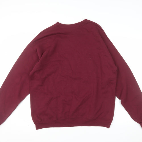 Hanes Men's Red L Pullover Fleece Sweatshirt Crew Neck