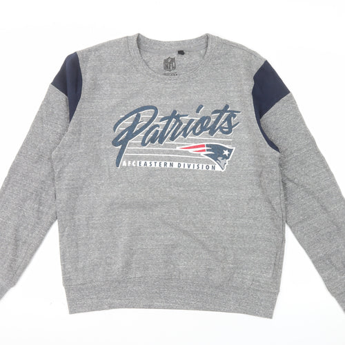 NFL Team Apparel Men’s Grey Patriots Pullover Sweatshirt Size L