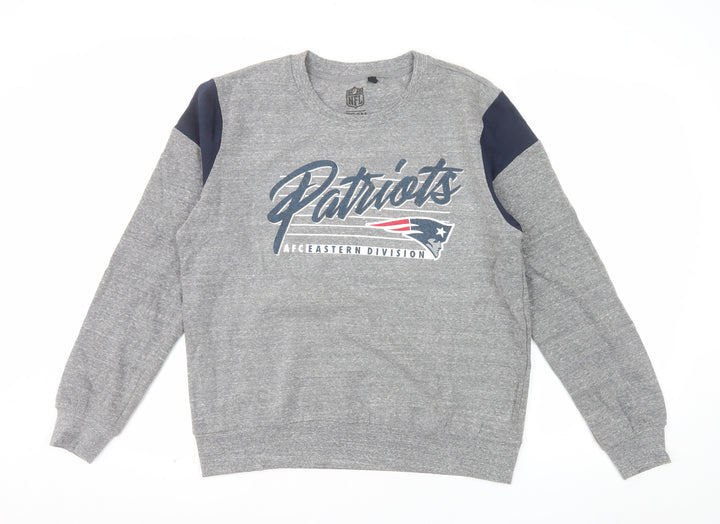 NFL Team Apparel Men’s Grey Patriots Pullover Sweatshirt Size L