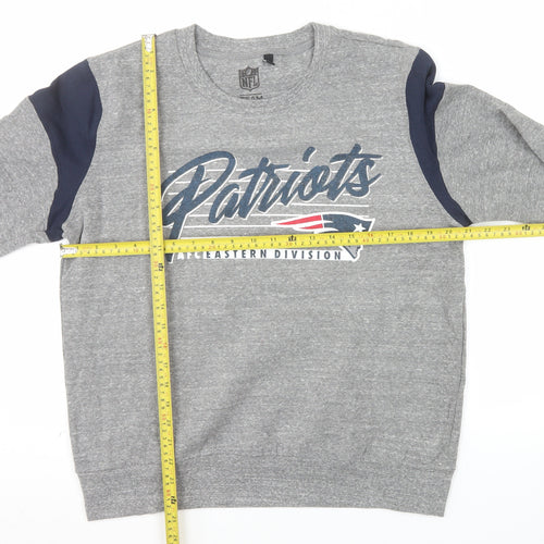 NFL Team Apparel Men’s Grey Patriots Pullover Sweatshirt Size L