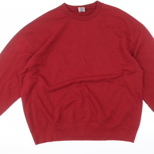 Fruit of the Loom Men's Red XL Pullover Sweatshirt Crew Neck
