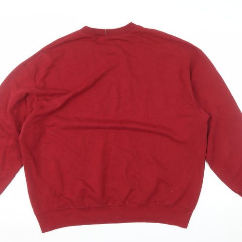 Fruit of the Loom Men's Red XL Pullover Sweatshirt Crew Neck