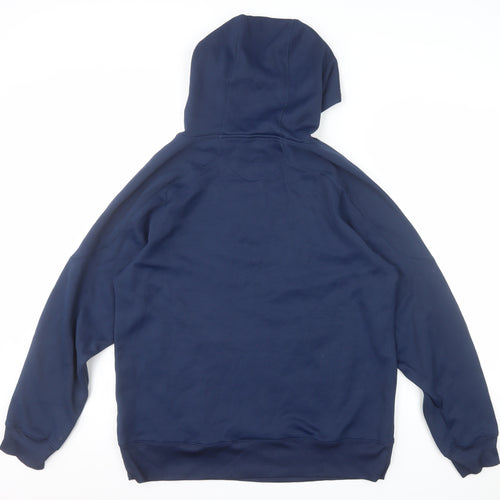 John Deere Mens Blue Pullover Hoodie L Logo Outdoor Fleece