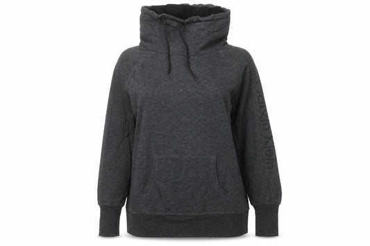 Front view of Calvin Klein Performance Women's Black 1X Pullover Hoodie