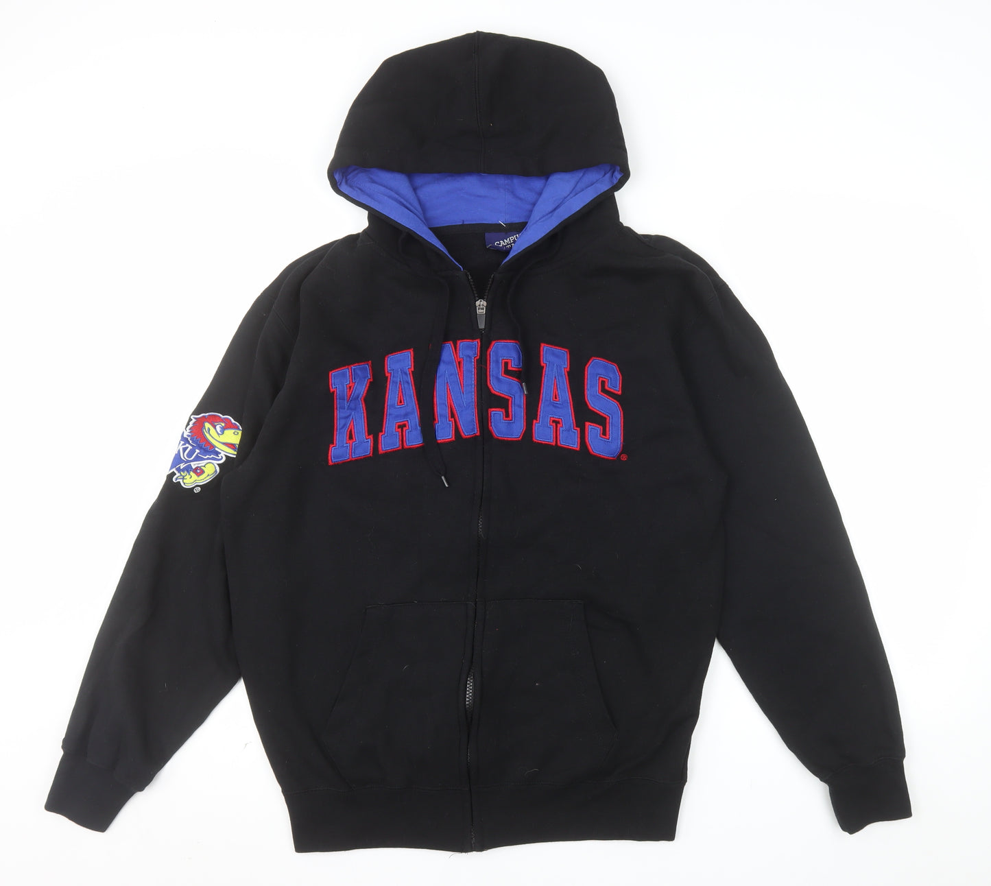 Campus Heritage Mens Black XL Full Zip Kansas Hoodie