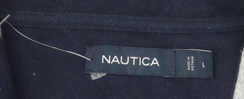 Nautica Men's Grey 1/4 Zip Pullover Sweatshirt Size L Fleece