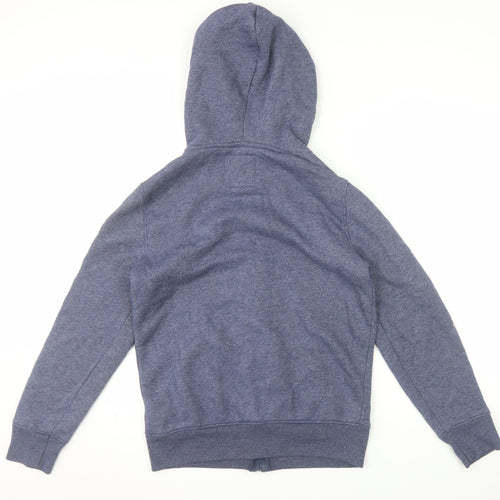 Hollister Men Blue Full Zip Hoodie XS Logo Fleece Sweatshirt