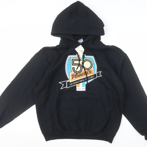 Gildan Men's Black Pullover Hoodie L Phoenix Raceway Graphic