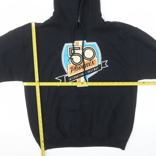 Gildan Men's Black Pullover Hoodie L Phoenix Raceway Graphic