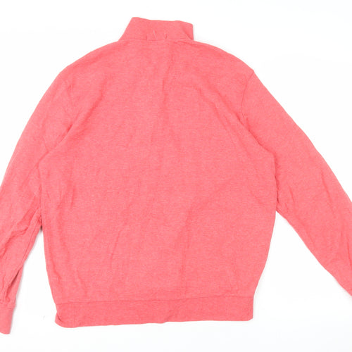 Polo Ralph Lauren Men's Pink 1/4 Zip Cotton Sweatshirt Size M