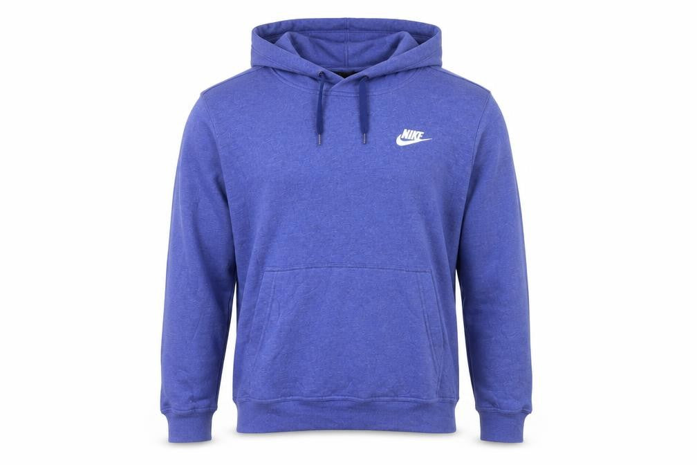 Front view of Nike Men's Blue Small Pullover Hoodie Sweatshirt Logo Sportswear