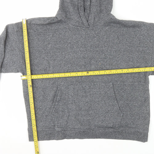 Calvin Klein Womens Grey Pullover Hoodie L Cotton Blend Logo Casual