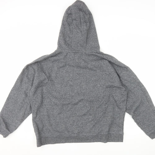 Calvin Klein Womens Grey Pullover Hoodie L Cotton Blend Logo Casual