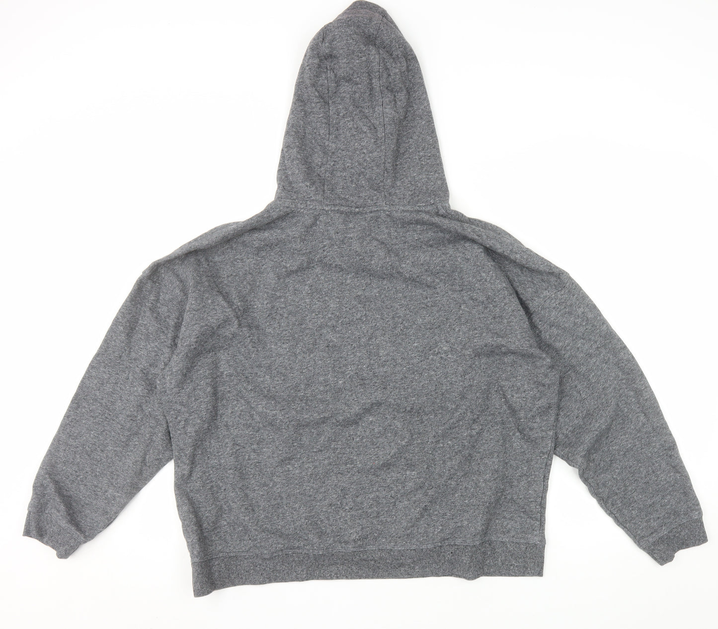 Calvin Klein Womens Grey Pullover Hoodie L Cotton Blend Logo Casual
