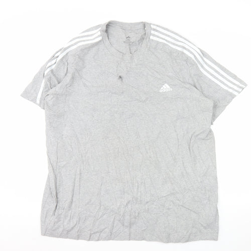 Adidas Men's Grey 2XL Crew Neck Short Sleeve Sports T-Shirt