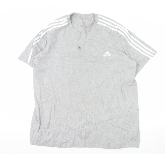 Adidas Men's Grey 2XL Crew Neck Short Sleeve Sports T-Shirt