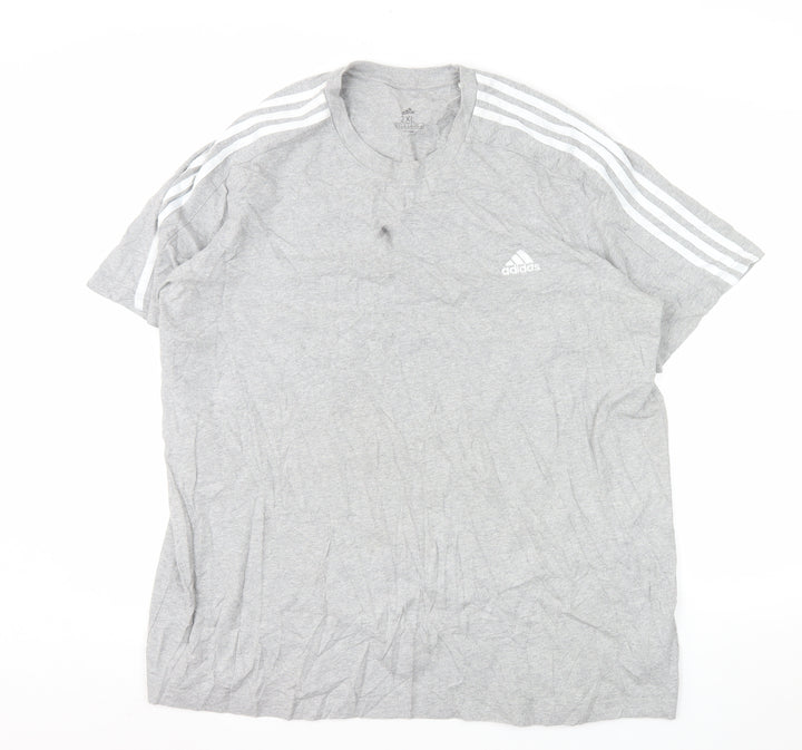 Adidas Men's Grey 2XL Crew Neck Short Sleeve Sports T-Shirt