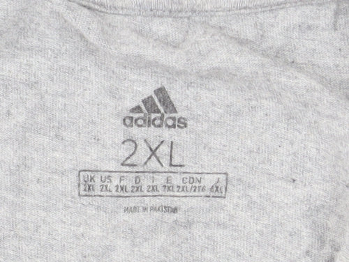 Adidas Men's Grey 2XL Crew Neck Short Sleeve Sports T-Shirt
