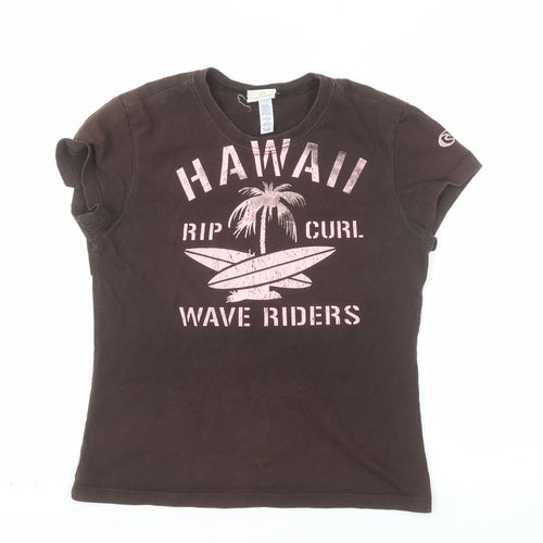 Rip Curl Womens Brown Hawaii Surf Graphic T-Shirt Size S
