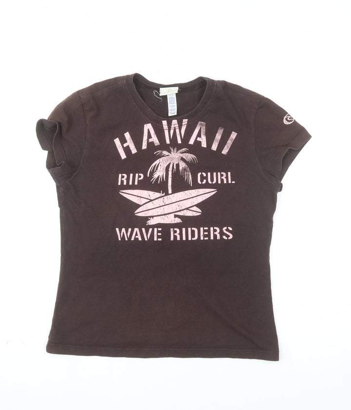 Rip Curl Womens Brown Hawaii Surf Graphic T-Shirt Size S