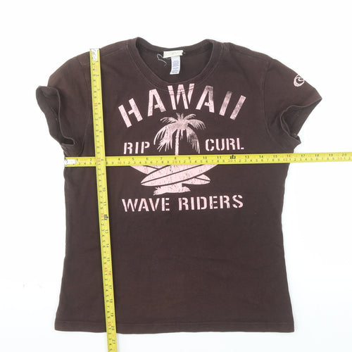 Rip Curl Womens Brown Hawaii Surf Graphic T-Shirt Size S