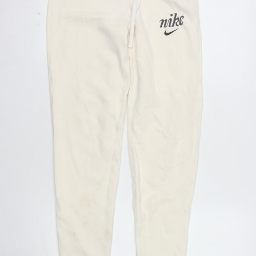 Nike Women's Ivory Jogger Trousers XS Cotton Fleece Activewear